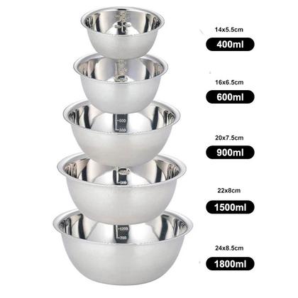 Imagem de Conjunto 05 tigelas aço inox vasilha multiuso cozinha potes