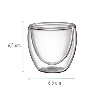 Imagem de Conjunto 06 Copos Para Café Com Parede De Vidro Dupla 6138 - Mimo