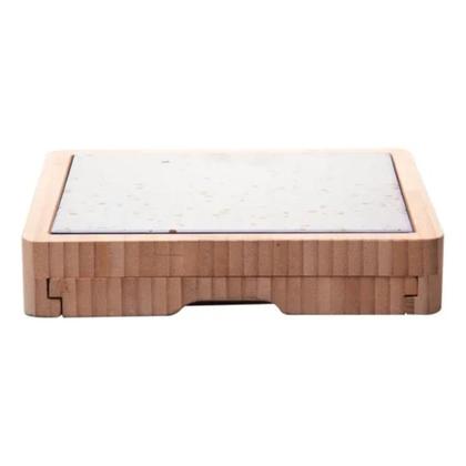 Imagem de Conjunto 06 Peças P/Queijo Com Bandeja de Bambu e Tabua Terrazo 220454 Lyor