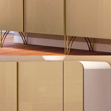 Imagem de Conjunto 1 Cristaleira 1 Buffet 1 Mesa de Centro e 1 Aparador Évora/Saluti/Cadenza/Vivant Off White/Champagne G26 - HB Móveis