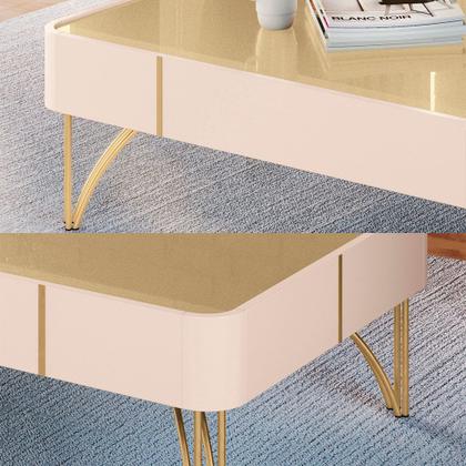 Imagem de Conjunto 1 Cristaleira 1 Buffet 1 Mesa de Centro e 1 Aparador Évora/Saluti/Cadenza/Vivant Off White/Champagne G26 - HB Móveis