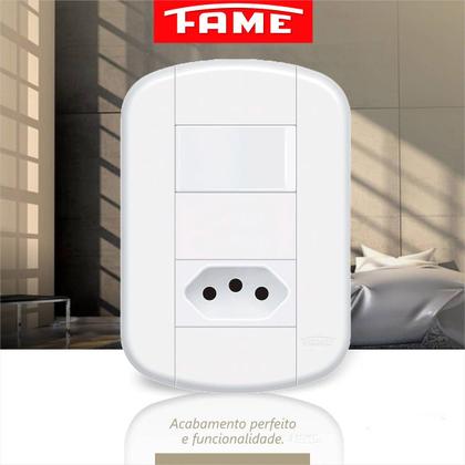 Imagem de Conjunto 1 Interruptor 16a 250v 1 Tomada 2p+t Fame Kit 12un