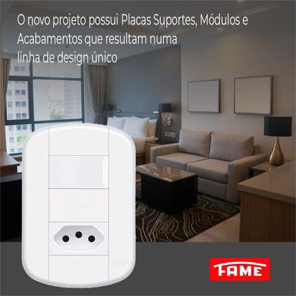 Imagem de Conjunto 1 Interruptor 16a 250v 1 Tomada 2p+t Fame Kit 12un
