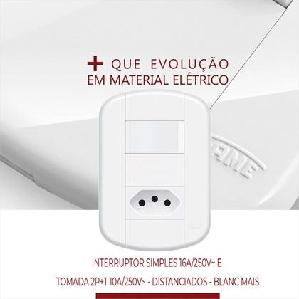 Imagem de Conjunto 1 Interruptor 16a 250v 1 Tomada 2p+t Fame Kit 12un