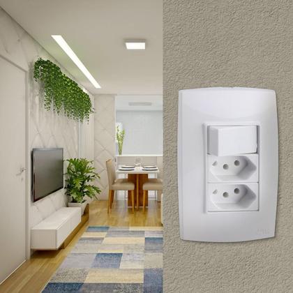 Imagem de Conjunto 1 Interruptor 2 Tomadas Force Line