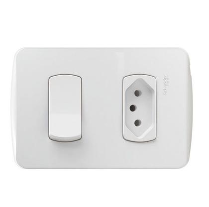Imagem de Conjunto 1 Interruptor Paralelo + 1 Tomada 2P+T 10A Miluz Schneider S3B69040