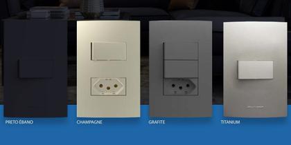 Imagem de Conjunto 1 Interruptor Paralelo 4x2 Preto Fosco Alumbra