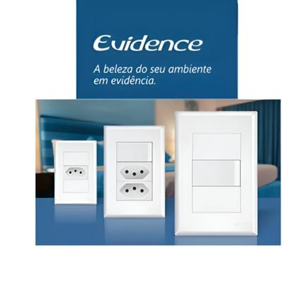 Imagem de Conjunto 1 Interruptor Simples 16A 1 Tomada 20A 3 Pinos Fame Evidence
