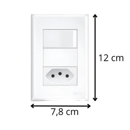 Imagem de Conjunto 1 Interruptor Simples 16A 1 Tomada 20A 3 Pinos Fame Evidence