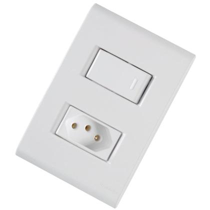 Imagem de Conjunto 1  Interruptor Simples+1Tomada 2P+T 10A Liz Tramontina