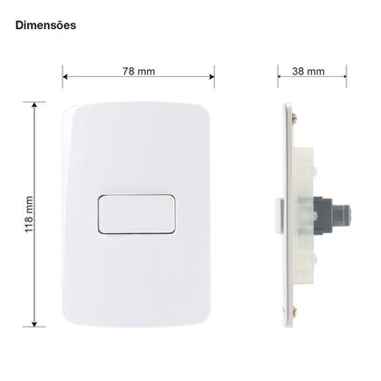 Imagem de Conjunto 1 Interruptor Simples 4x2 Branco B3 Margirius