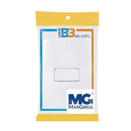 Imagem de Conjunto 1 Interruptor Simples 4x2 Branco B3 Margirius