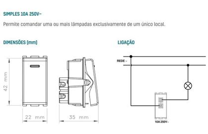 Imagem de Conjunto 1 Interruptor Simples 4X2 Grafite 57173/001