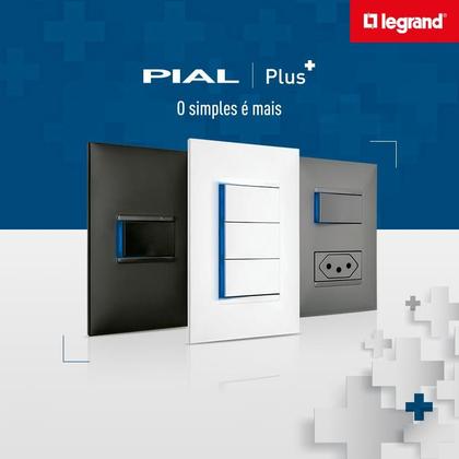 Imagem de Conjunto 1 Interruptor Simples Preto 611110PT Pial Plus+