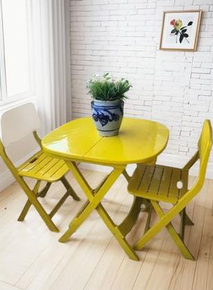 Imagem de Conjunto 1 Mesa 2 Cadeira Dobrável Plástico Sorveteria Cas