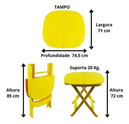Imagem de Conjunto 1 Mesa 2 Cadeira Dobrável Plástico Sorveteria Cas