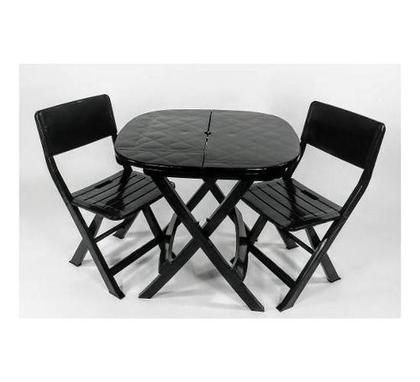 Imagem de Conjunto 1 Mesa 2 Cadeira Dobrável Plástico Sorveteria Cas