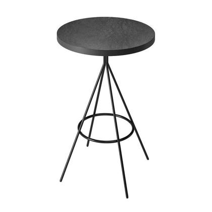 Imagem de Conjunto 1 Mesa Bistrô Tampo Madeira Maciça Redondo 2 Banquetas Moscou