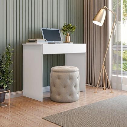 Imagem de Conjunto 1 Mesa Escrivaninha 1 Gaveta Sevilha e 1 Estante Livreiro Modular 4 Nichos Delta