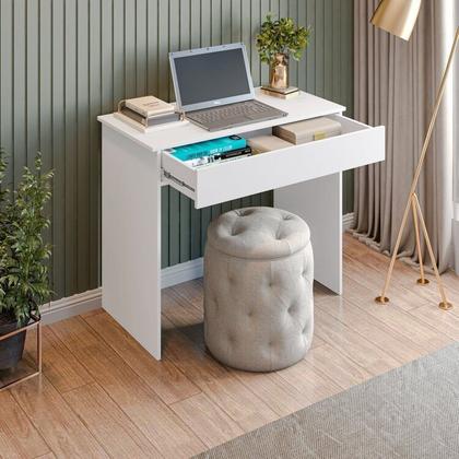 Imagem de Conjunto 1 Mesa Escrivaninha 1 Gaveta Sevilha e 1 Estante Livreiro Modular 4 Nichos Delta