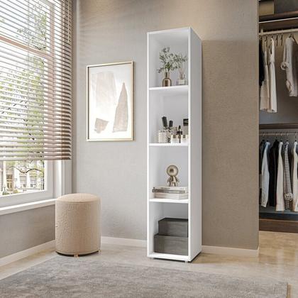 Imagem de Conjunto 1 Mesa Escrivaninha 1 Gaveta Sevilha e 1 Estante Livreiro Modular 4 Nichos Delta