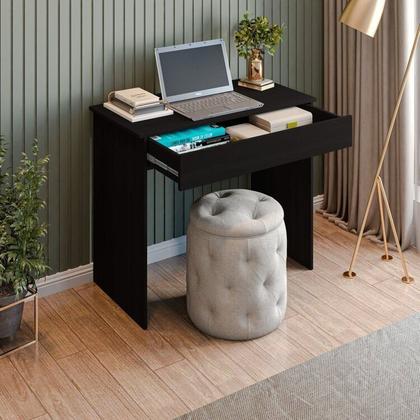 Imagem de Conjunto 1 Mesa Escrivaninha 1 Gaveta Sevilha e 1 Estante Livreiro Modular 4 Nichos Delta