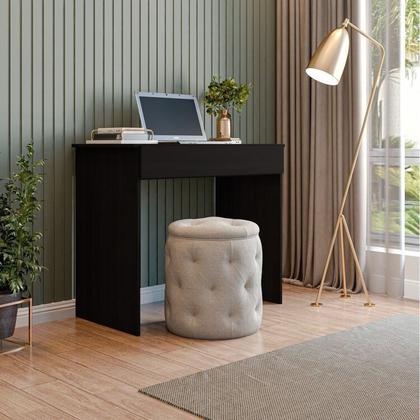 Imagem de Conjunto 1 Mesa Escrivaninha 1 Gaveta Sevilha e 1 Estante Livreiro Modular 4 Nichos Delta