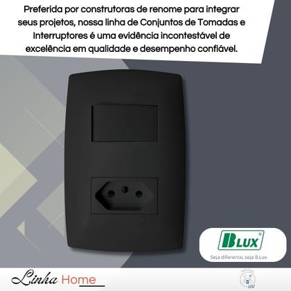 Imagem de Conjunto 1 Tecla Simples + Tomada 10 A Home Com Placa B.lux
