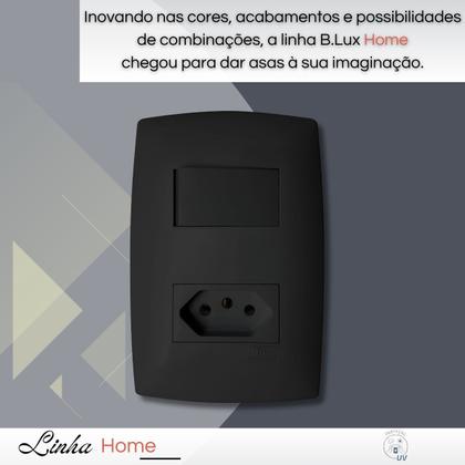 Imagem de Conjunto 1 Tecla Simples + Tomada 10 A Home Com Placa B.lux