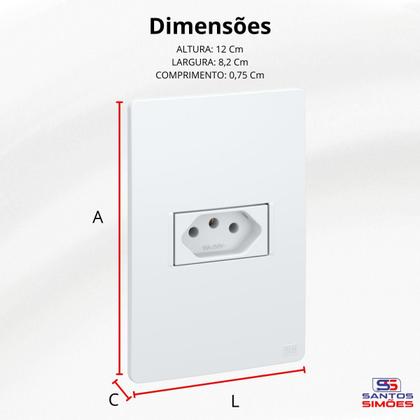 Imagem de Conjunto 1 Tomada 10A 2P+T com Placa Branco Esatta Weg