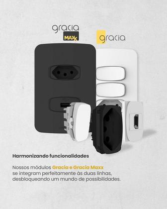 Imagem de Conjunto 1 Tomada 20A 2P+T 4X2 Branca Gracia Maxx 85657