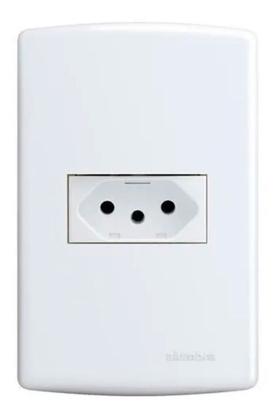 Imagem de Conjunto 1 Tomada 20A 2p+T 4x2 Branca Siena 6089 Alumbra