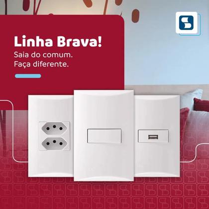 Imagem de Conjunto 1 Tomada 2P+T 10a 250v 4x2 Branco Soprano