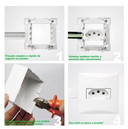 Imagem de Conjunto 1 Tomada 2P+T 20A 250V Sobrepor Sistema X Brava Iriel Branco