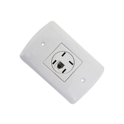 Imagem de Conjunto 1 Tomada Telefone RJ11 Com Placa Stylus 4 X 2 Branco 2565 Ilumi