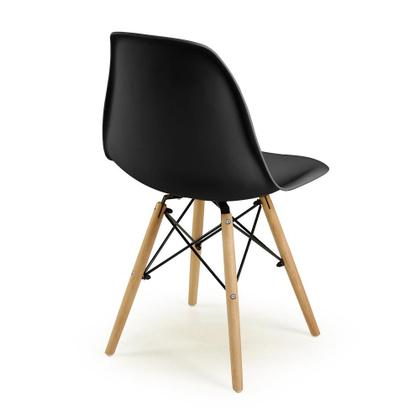 Imagem de Conjunto 10 Cadeiras Charles Eames Eiffel Wood Base Madeira - Preta