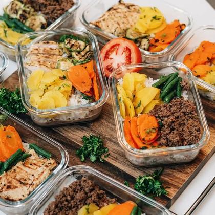 Imagem de Conjunto 10 Potes Vidro Hermético mantimentos marmita 370ml