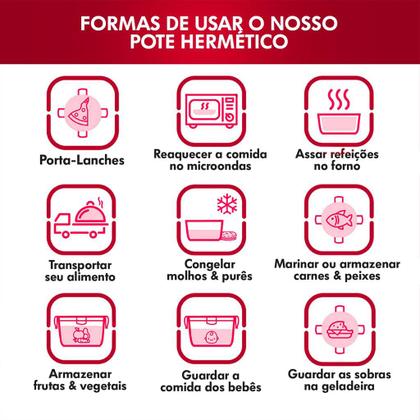 Imagem de Conjunto 10 Potes Vidro Hermético Marmita Mantimentos 1040ml