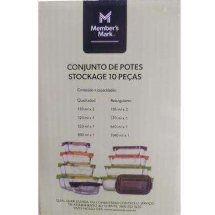Imagem de Conjunto 10 Potes Vidro Hermético Tamanho Variado Keep Fresh