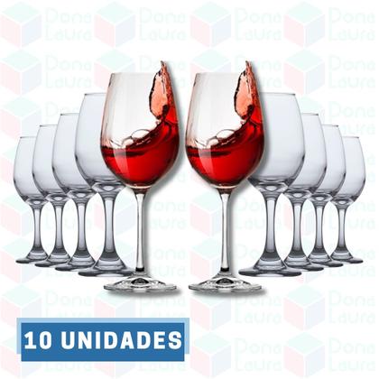 Imagem de Conjunto 10 Taças de Vidro 365ml ÁGUA E VINHO