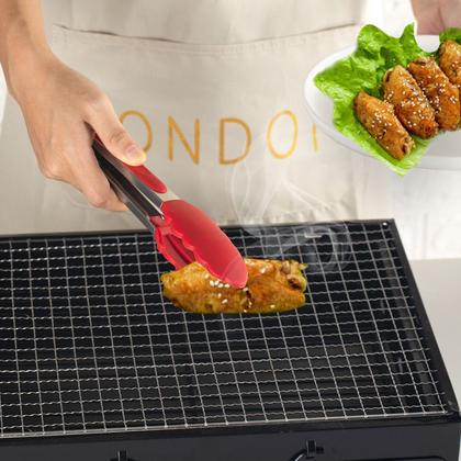 Imagem de Conjunto 10 Utensilios De Cozinha Silicone C/ Cabo Aço Inox LUMAI