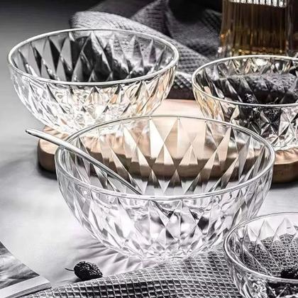Imagem de Conjunto 12 Bowl de Vidro 350ml Pote para Sobremesa Sorvete Casa Cozinha Utilidades Tigela de vidro