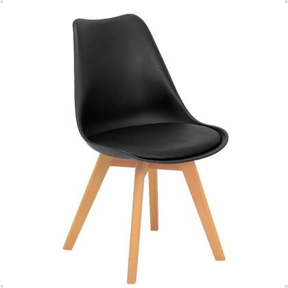 Imagem de Conjunto 12 Cadeiras de Jantar Eames Wood Leda Design Estofada - Preto