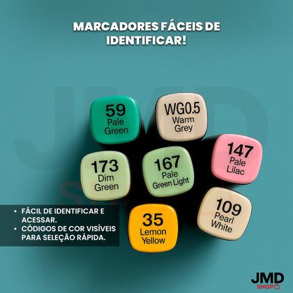 Imagem de Conjunto 120 Cores Canetas Marcadores Permanentes Ponta Dupla Criativos
