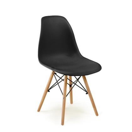 Imagem de Conjunto 14 Cadeiras Charles Eames Eiffel Wood Base Madeira - Preta