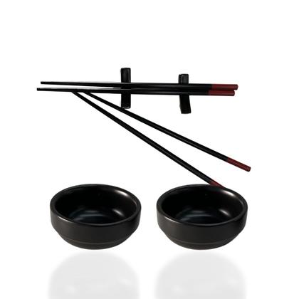 Imagem de Conjunto 16 Pçs Para Sushi De Bambu E Cerâmica Yokohama