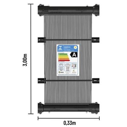 Imagem de Conjunto 16 Placas (3,00x0,33m) e Terminações Aquecimento Solar Piscinas até 16m² ou 30 mil litros - KS Aquecedores