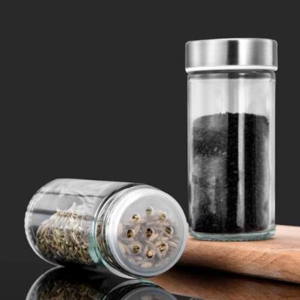 Imagem de Conjunto 16 Potes de Condimentos Vidro 80ml - Inox