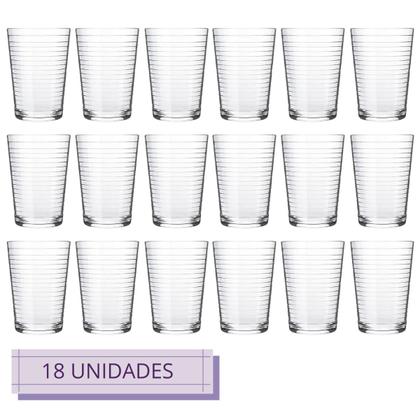 Imagem de Conjunto 18 Copos Arizona De Vidro 200ml Transparente