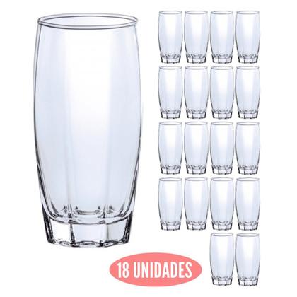 Imagem de Conjunto 18 Copos Luxo Florida Vidro Transparente 370 ml